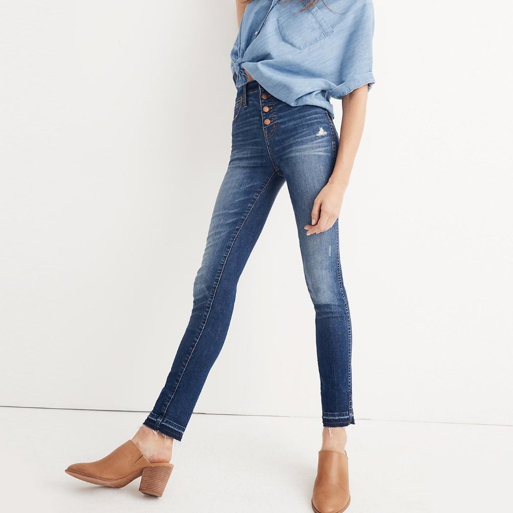Madewell High Rise Distressed Skinny Jeans - Sz 28